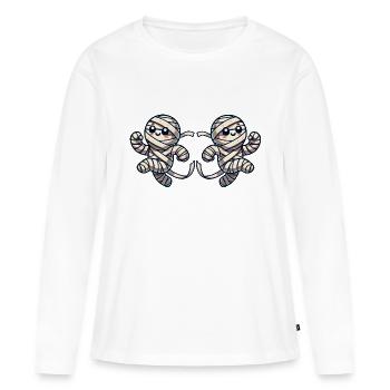mumie comic 2 - Frauen Premium Bio Langarmshirt - Weiß - Vorne - Julia (174cm)