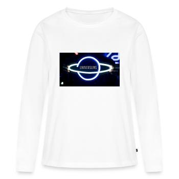 Univers - T-shirt manches longues Premium bio Femme - blanc - Devant - Julia (174cm)
