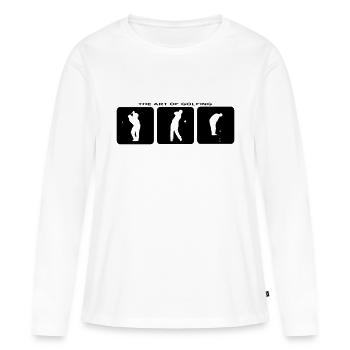Golf Golf Golf Golfeur Driver Sport Golf - T-shirt manches longues Premium bio Femme - blanc - Devant - Julia (174cm)