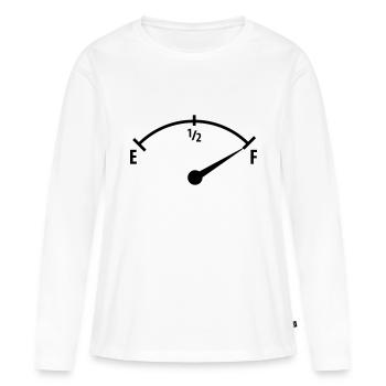 Jauge de carburant Réservoir plein personnalisable - T-shirt manches longues Premium bio Femme - blanc - Devant - Julia (174cm)