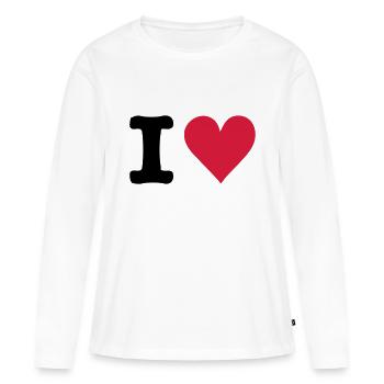 I - HEART - T-shirt manches longues Premium bio Femme - blanc - Devant - Julia (174cm)