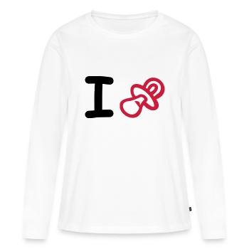 sucettes - T-shirt manches longues Premium bio Femme - blanc - Devant - Julia (174cm)