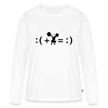 Formula For Happiness (Squat) - Frauen Premium Bio Langarmshirt - Weiß - Vorne - Julia (174cm)