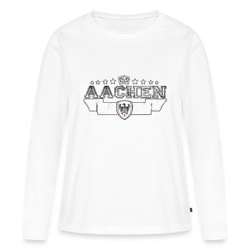 Aachen - Frauen Premium Bio Langarmshirt - Weiß - Vorne - Julia (174cm)