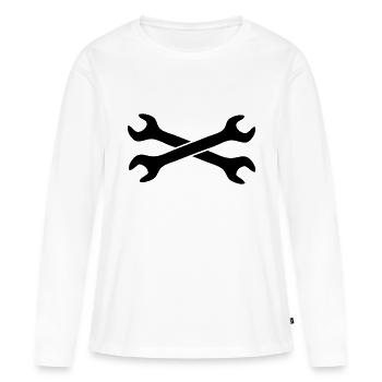 wrench - Women's Premium Organic Long Sleeve Shirt - white - Front - Julia (174cm)