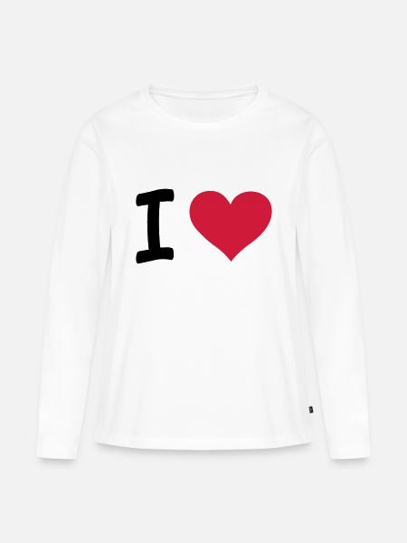 i love - Frauen Premium Bio Langarmshirt - Weiß