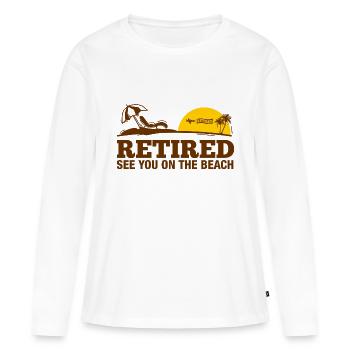 Pension - Frauen Premium Bio Langarmshirt - Weiß - Vorne - Julia (174cm)