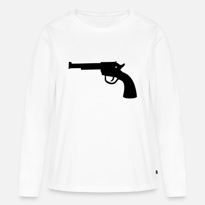 gun - Women's Premium Organic Long Sleeve Shirt - white