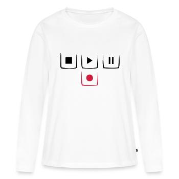 play pause stop rec - Women's Premium Organic Long Sleeve Shirt - white - Front - Julia (174cm)