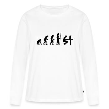 evolution_pc_gamer2 - T-shirt manches longues Premium bio Femme - blanc - Devant - Julia (174cm)