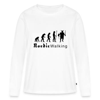 evolution_nordicwalking1 - Frauen Premium Bio Langarmshirt - Weiß - Vorne - Julia (174cm)