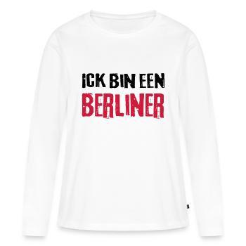 Berlin Ich Ick bin ein Berliner lustige Sprüche - Frauen Premium Bio Langarmshirt - Weiß - Vorne - Julia (174cm)