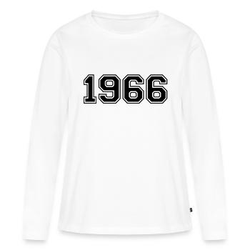 1966 - T-shirt manches longues Premium bio Femme - blanc - Devant - Julia (174cm)