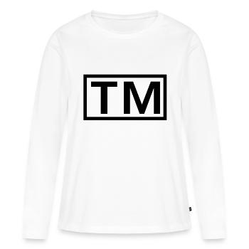 Marque déposée - T-shirt manches longues Premium bio Femme - blanc - Devant - Julia (174cm)