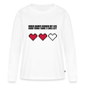 Extra Lives - T-shirt manches longues Premium bio Femme - blanc - Devant - Julia (174cm)