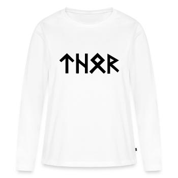 Thor Runen - Frauen Premium Bio Langarmshirt - Weiß - Vorne - Julia (174cm)