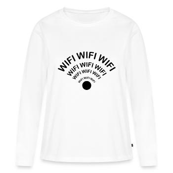 Wifi Wifi Symbole - T-shirt manches longues Premium bio Femme - blanc - Devant - Julia (174cm)