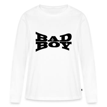 Bad boy mauvais garçon - T-shirt manches longues Premium bio Femme - blanc - Devant - Julia (174cm)