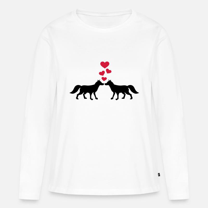 Fuchs - Frauen Premium Bio Langarmshirt - Weiß