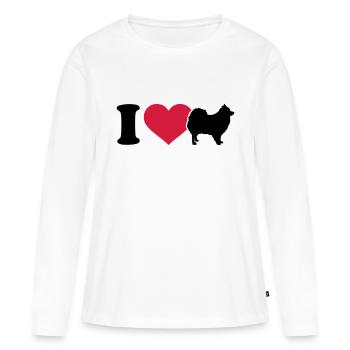 Spitz - Frauen Premium Bio Langarmshirt - Weiß - Vorne - Julia (174cm)