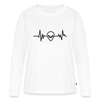 aliens - T-shirt manches longues Premium bio Femme - blanc - Devant - Julia (174cm)