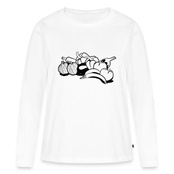 vegetables - Women's Premium Organic Long Sleeve Shirt - white - Front - Julia (174cm)