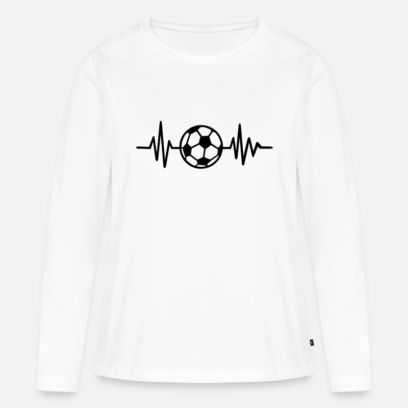 Fussball - Frauen Premium Bio Langarmshirt - Weiß