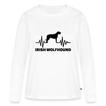 Irischer Wolfshund - Frauen Premium Bio Langarmshirt - Weiß - Vorne - Julia (174cm)