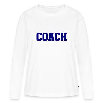 Coach - Le meilleur coach - Le meilleur coach - T-shirt manches longues Premium bio Femme - blanc - Devant - Julia (174cm)