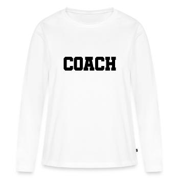 Coach - Le meilleur coach - Le meilleur coach - T-shirt manches longues Premium bio Femme - blanc - Devant - Julia (174cm)