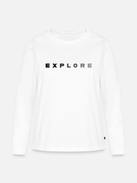 ERKUNDUNG - Frauen Premium Bio Langarmshirt - Weiß