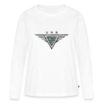 Armée - T-shirt manches longues Premium bio Femme - blanc - Devant - Julia (174cm)