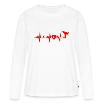 Karaté Boxe Combat - T-shirt manches longues Premium bio Femme - blanc - Devant - Julia (174cm)