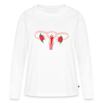 Les règles c'est la vie ! - T-shirt manches longues Premium bio Femme - blanc - Devant - Julia (174cm)