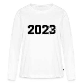 2023 - T-shirt manches longues Premium bio Femme - blanc - Devant - Julia (174cm)