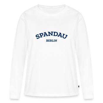 Berlin - Spandau - Gatow - Kladow - Frauen Premium Bio Langarmshirt - Weiß - Vorne - Julia (174cm)