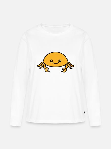 krabbe - Frauen Premium Bio Langarmshirt - Weiß