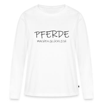 Pferde machen glücklich - Frauen Premium Bio Langarmshirt - Weiß - Vorne - Julia (174cm)