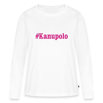 #Kanupolo - Sport - Paddeln - Paddel - Frauen Premium Bio Langarmshirt - Weiß - Vorne - Julia (174cm)