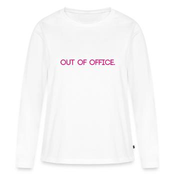 absence du bureau - Nicht im Büro - ausserhaus - T-shirt manches longues Premium bio Femme - blanc - Devant - Julia (174cm)