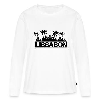 lissabon - Frauen Premium Bio Langarmshirt - Weiß - Vorne - Julia (174cm)