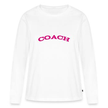 Coach - The best Coach - Der beste Trainer - Frauen Premium Bio Langarmshirt - Weiß - Vorne - Julia (174cm)