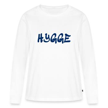 Hygge - Dänische Tradition - Lebensgefühl - Nett - Frauen Premium Bio Langarmshirt - Weiß - Vorne - Julia (174cm)