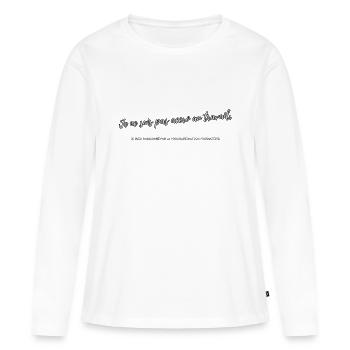 Accro au travail - T-shirt manches longues Premium bio Femme - blanc - Devant - Julia (174cm)