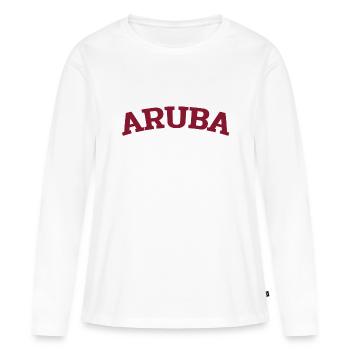 Aruba - Caraïbes néerlandaises - Est. 1499 Île des Caraïbes - T-shirt manches longues Premium bio Femme - blanc - Devant - Julia (174cm)