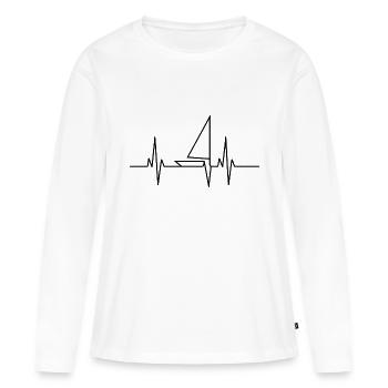 Segelboot Heartbeat Segelboot - Frauen Premium Bio Langarmshirt - Weiß - Vorne - Julia (174cm)