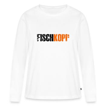 Fischkopp Fisch Fischkopf Küste Angler Fischer - Frauen Premium Bio Langarmshirt - Weiß - Vorne - Julia (174cm)