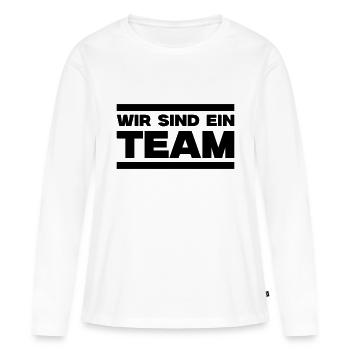 Nous sommes une équipe - T-shirt manches longues Premium bio Femme - blanc - Devant - Julia (174cm)