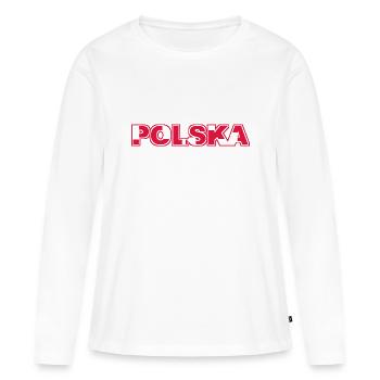 Polska Lettrage - Polen - Pologne - polnisch - T-shirt manches longues Premium bio Femme - blanc - Devant - Julia (174cm)