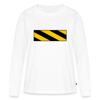 panneau d'avertissement - T-shirt manches longues Premium bio Femme - blanc - Devant - Julia (174cm)